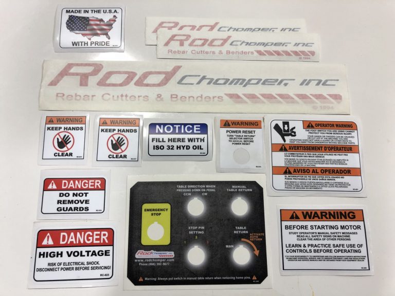 Rotary Bender Sticker Kit